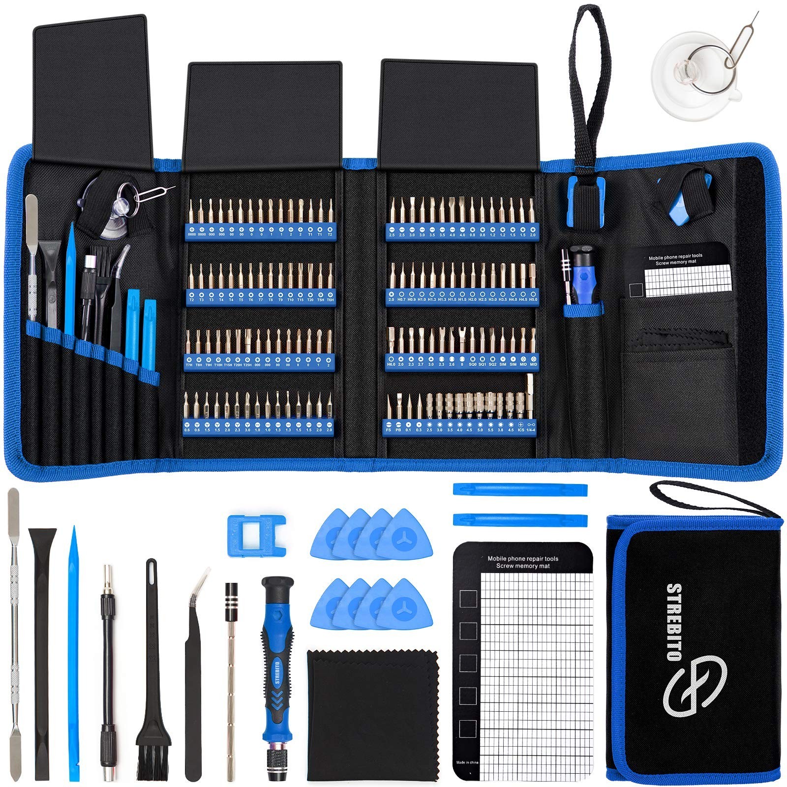 STREBITO Electronics Precision Screwdriver Sets 142-Piece with 120 Bits Magne...