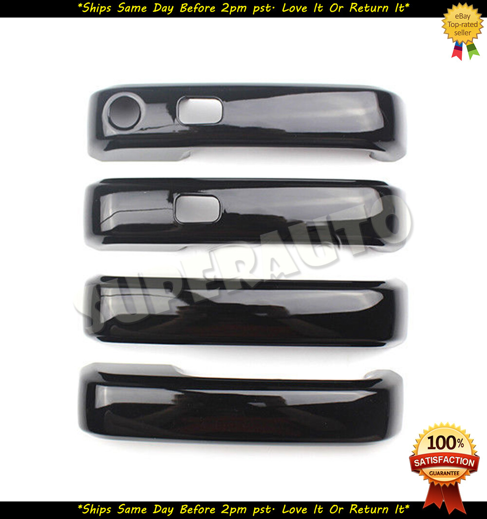 For 2015-2021 Ford F-150 F150 4pcs Gloss Black Door Handle Covers W/ Smart Key