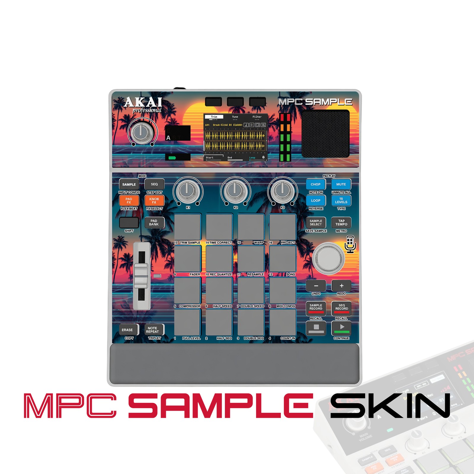 Akai MPC Sample Skin / Miami Sunset Wave