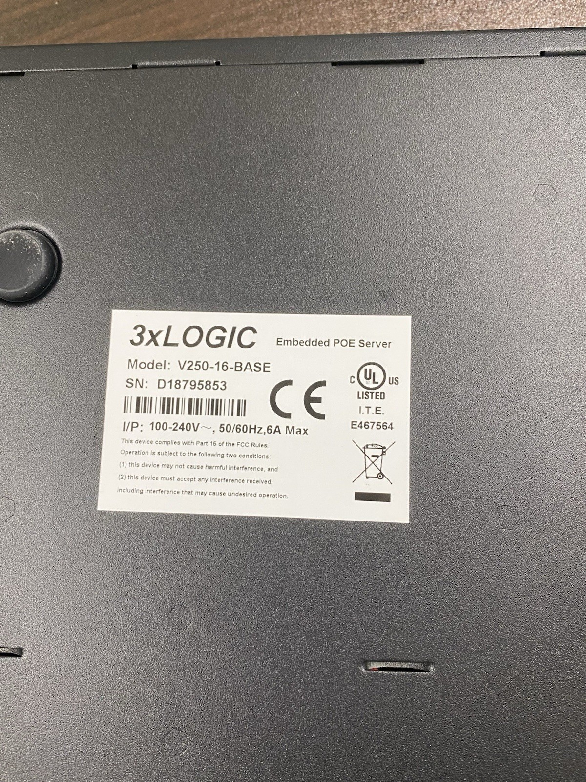 3XLOGIC V250-16-BASE Embedded POE Server 16ch