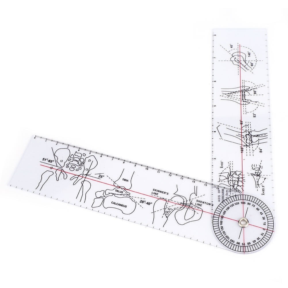 3Pcs 6/8/10inch 360 Degree Protractor Angle Medical Ruler Spinal Goniometer