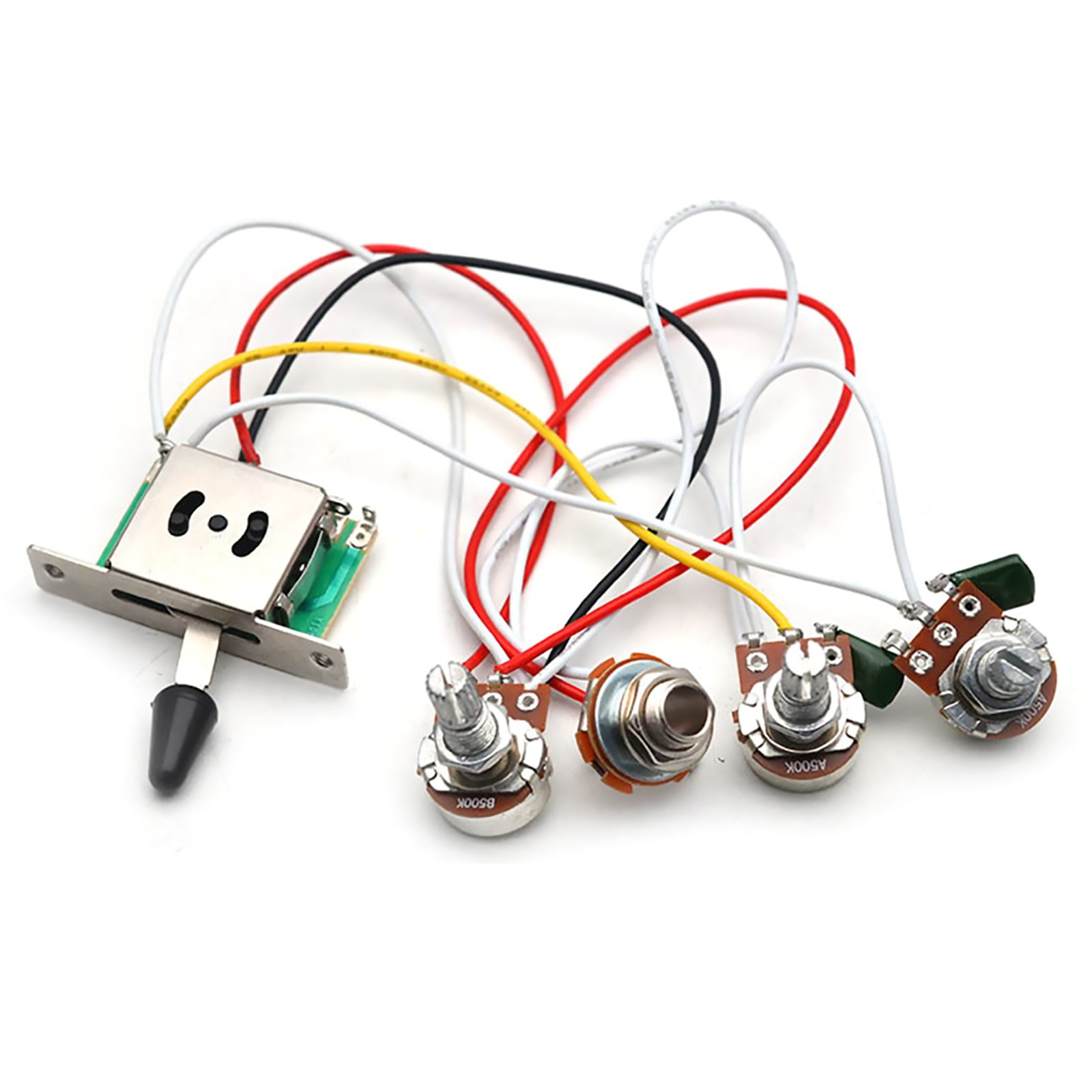 Electric Guitar Wiring Harness Prewired Kit 5 Way Toggle Switch 1V2T 500K Pots