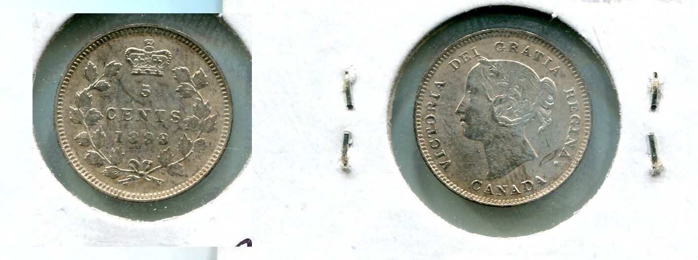 1893 CANADA SILVER NICKEL COIN AU 5808Q