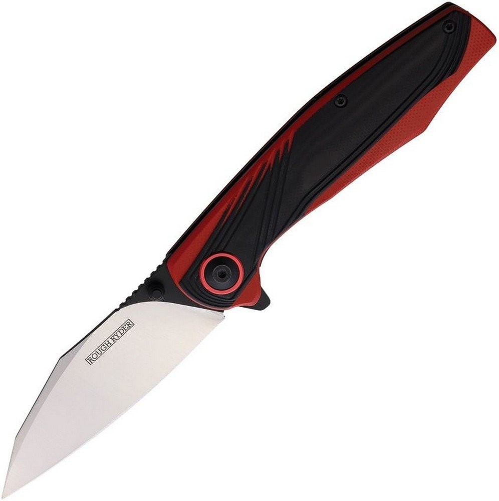 Rough Ryder Linerlock A/O Folding Knife Black & Red G10 Handle - RR2534-BZ011631