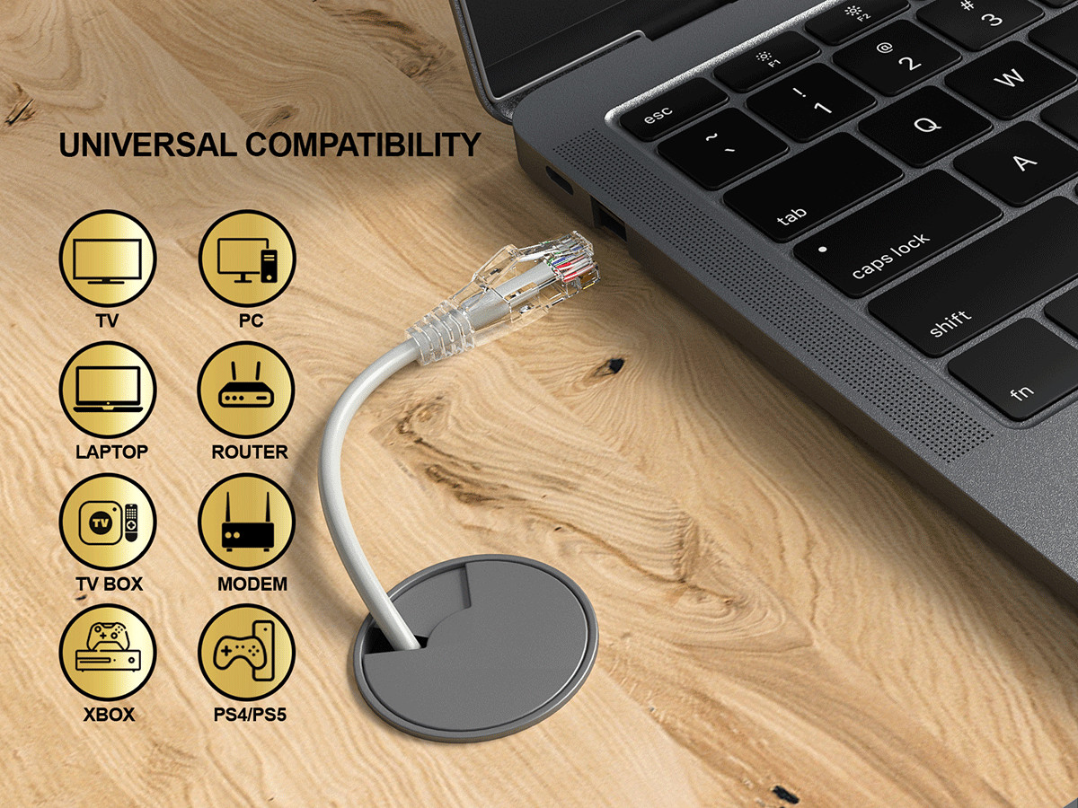 25ft Slim Cat6a 28AWG UTP Ethernet Network Patch Cable, Gray