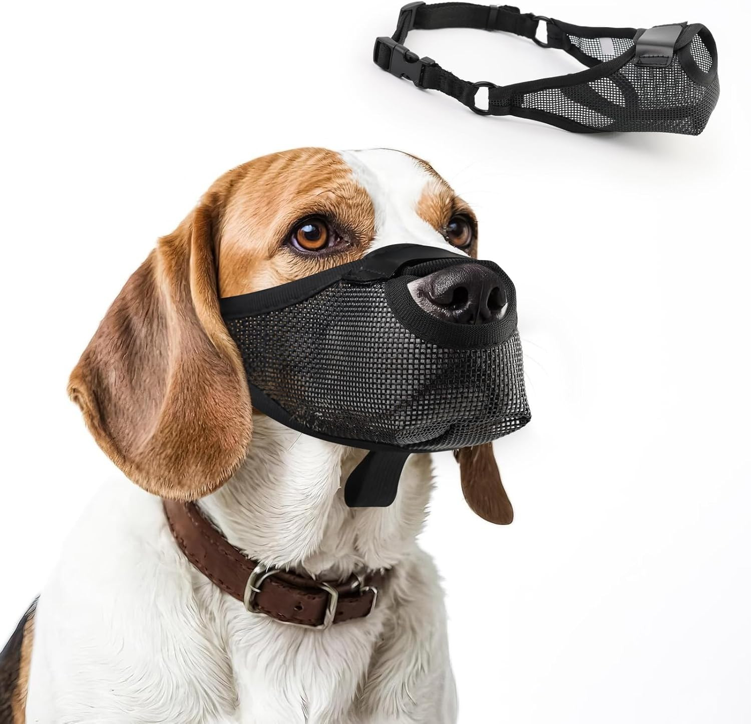 Breathable Air Mesh Basket Muzzle for Small to Large Dogs, Allows Panting and Dr