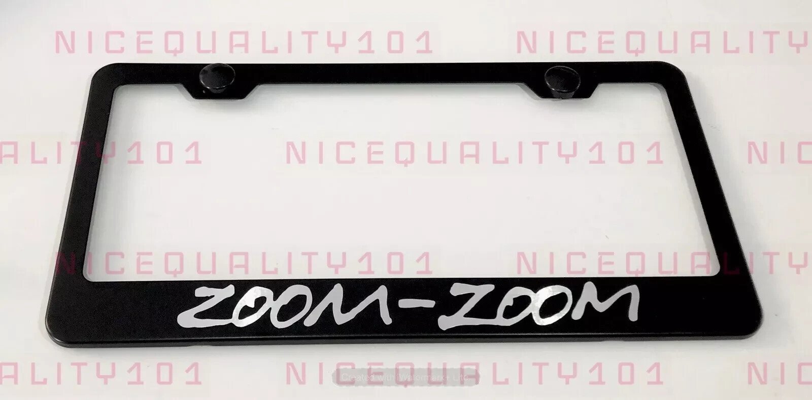 Zoom-Zoom Stainless Steel Finished License Plate Frame Holder Rust Free