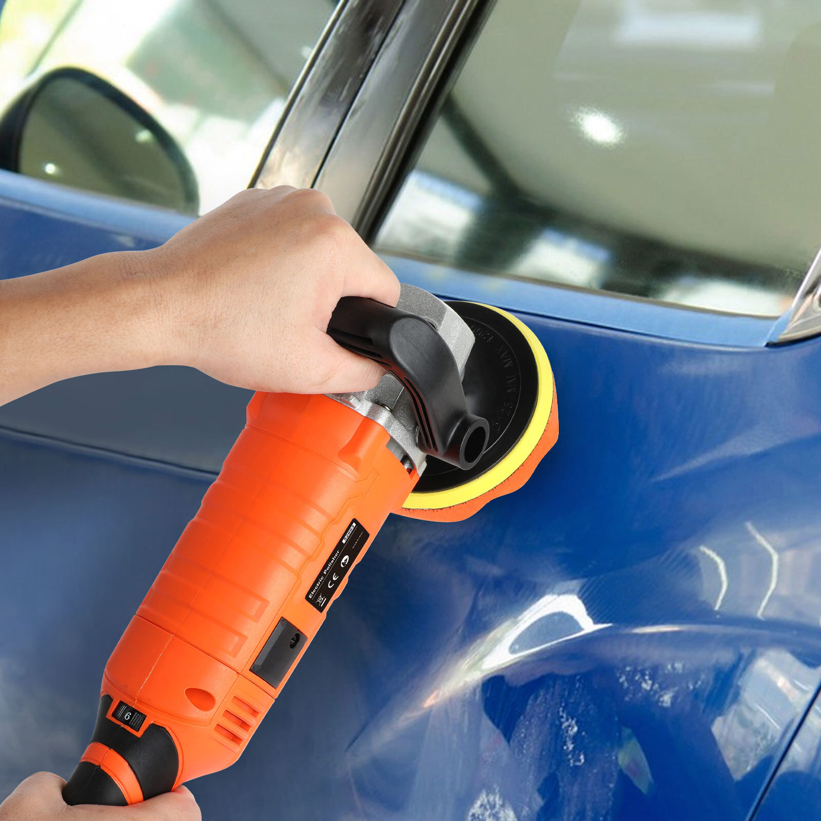 Car Buffer Polisher Waxer 7-Speed Rotary 6" + 7" Backing Plate Polishing Machine