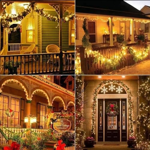 Solar Fairy Lights, 2-Pack Total 80FT 240LED Solar String 2*120LED Warm White