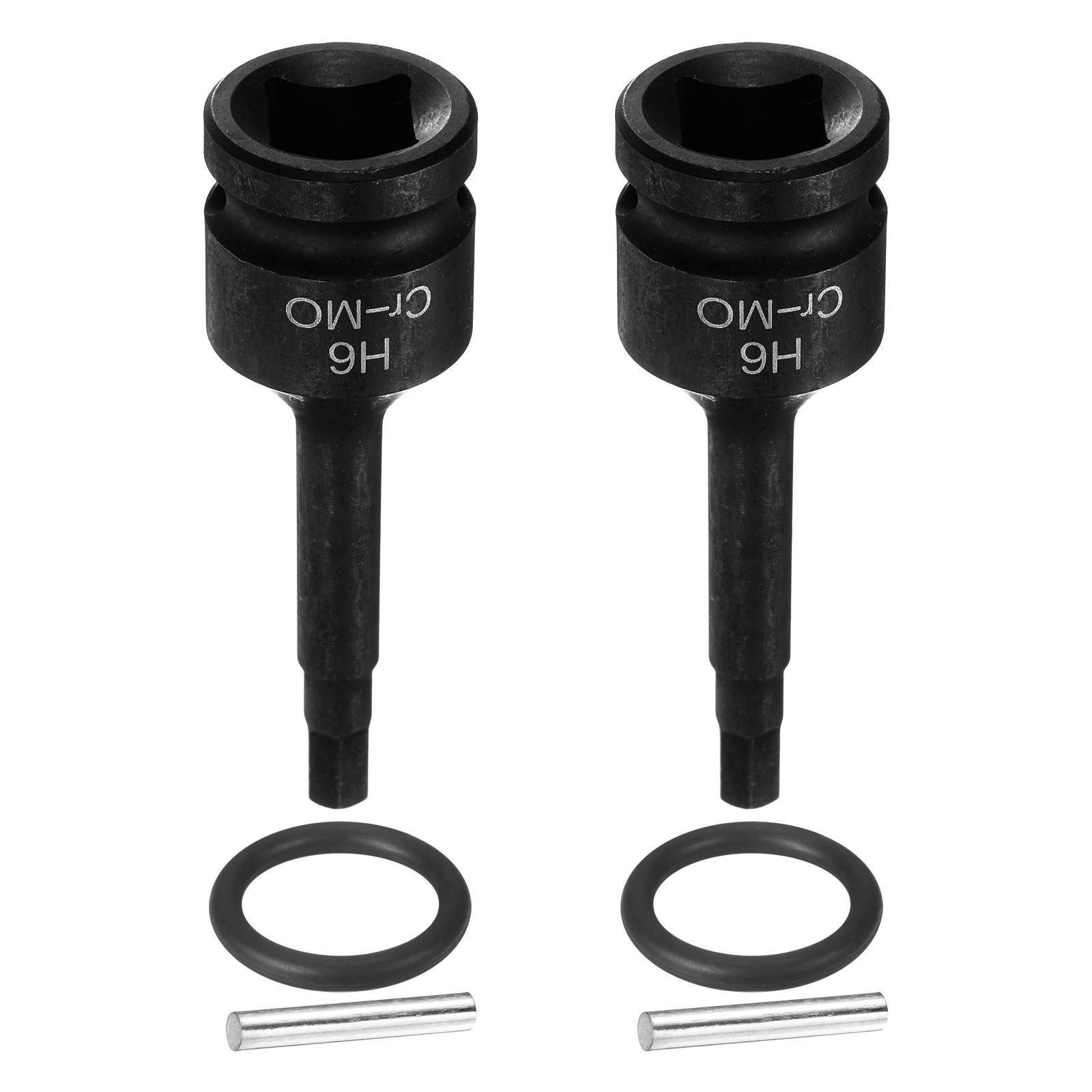 2pcs 1/2" Drive Impact Hex Bit Socket 6mm Metric CR-MO Steel Hexagonal Socket
