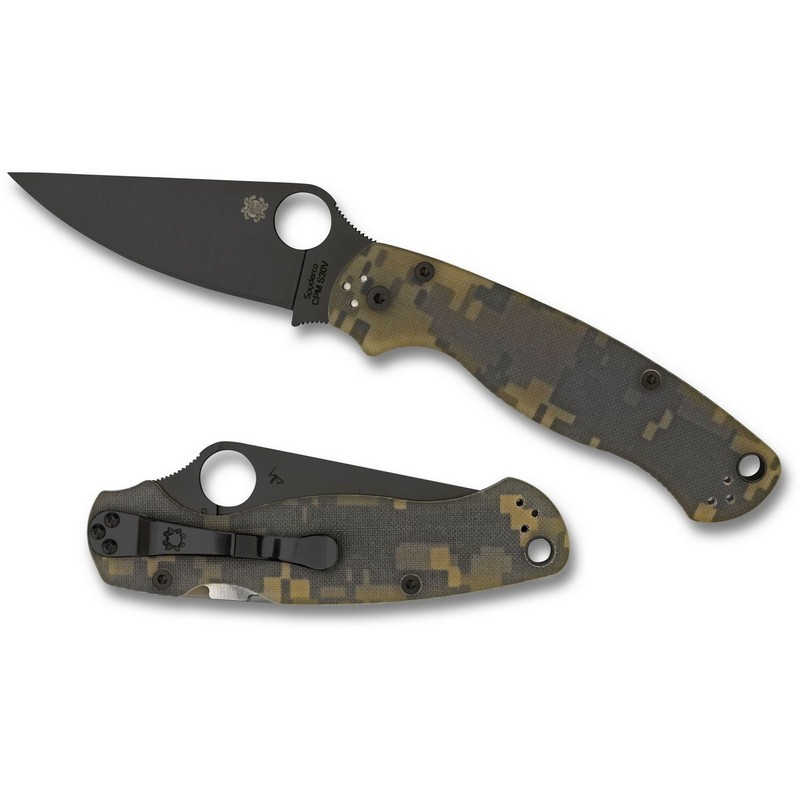 Spyderco C81GPCMOBK2 Para Military 2 Folding Knife 3.45" CPM-S45VN Black Plain