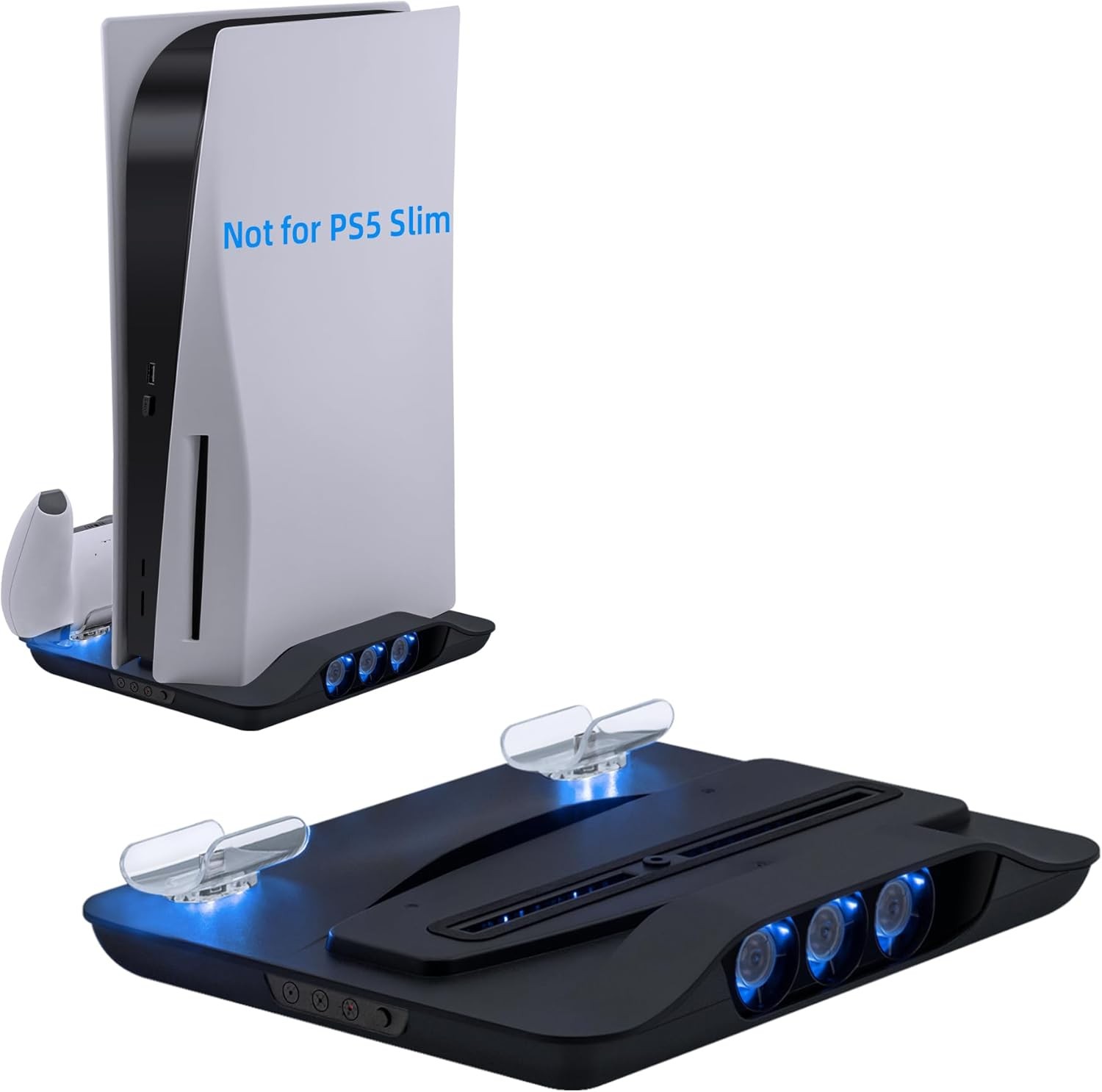 Cooling Fan and Dual Controller Charger Station for PS5 Console, Cooler