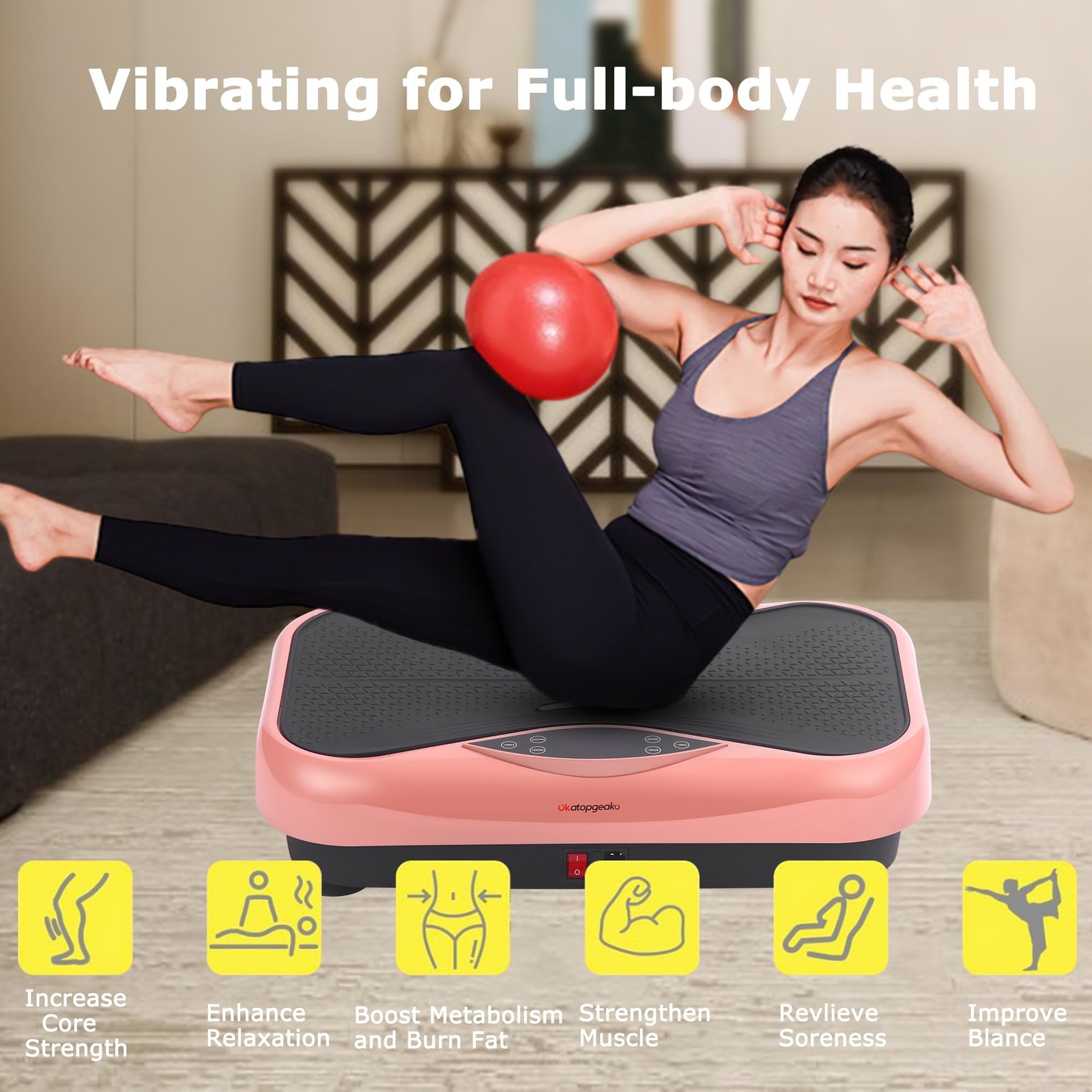 Vibration Plate Exercise Machine Vibration Platform for Weight Loss, Vibratio...