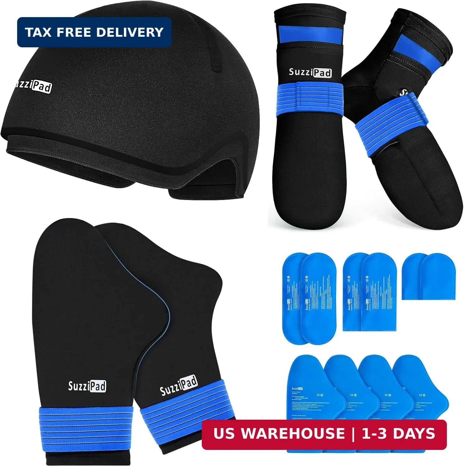 Ice Pack Stress Relief Cap & Cooling Socks & Cold Gloves for Chemotherapy, Comfo