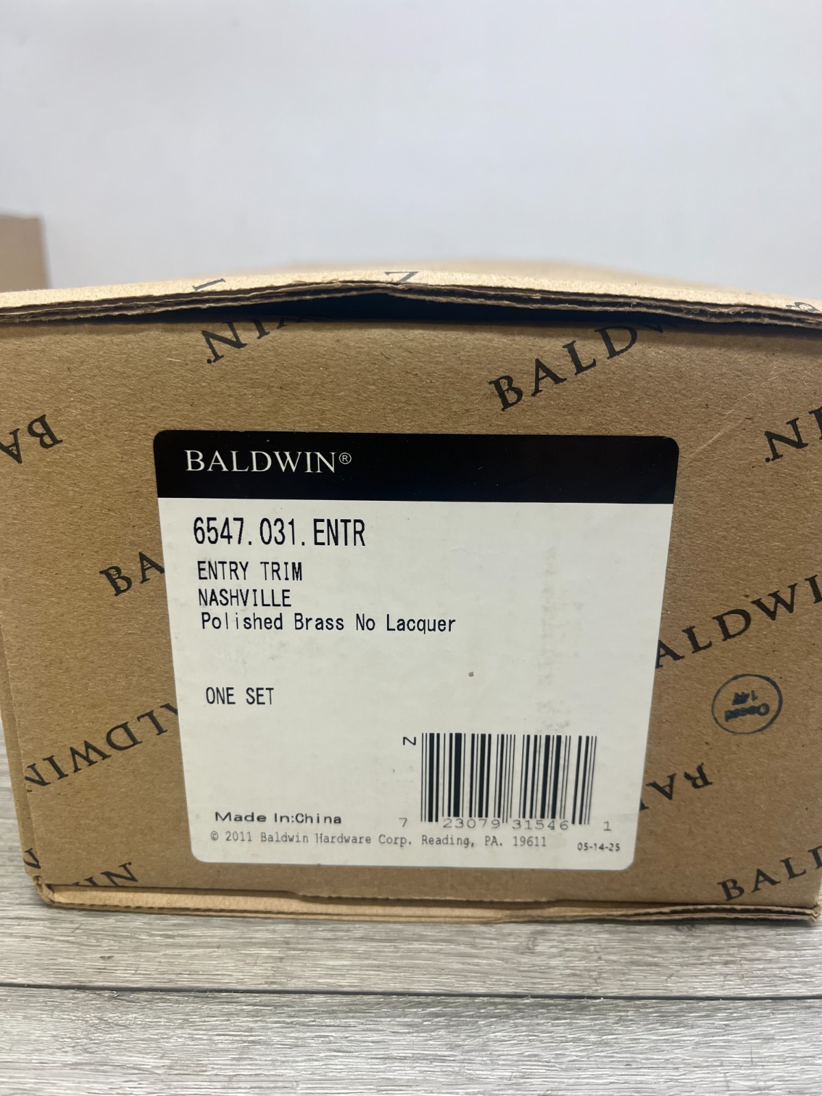 Baldwin 6547.031.ENTR Nashville Single Cylinder Mortise Handleset Trim Set READ
