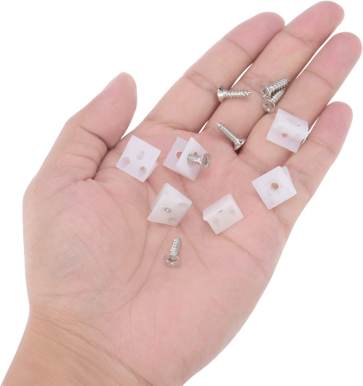 100 Packs Fixing Mending Wedges 90 Degree Drawer Plastic Angle Code Bracket for
