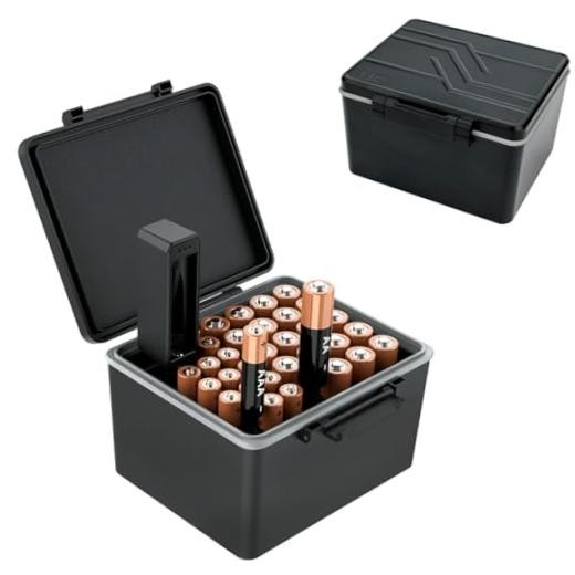 AA AAA Battery Hard Storage Case Holder with for 20 AA and 14 AAA Battery