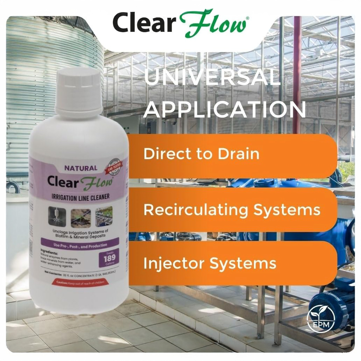 Clear Flow Irrigation Line Cleaner 32 fl oz Bottle by EPM