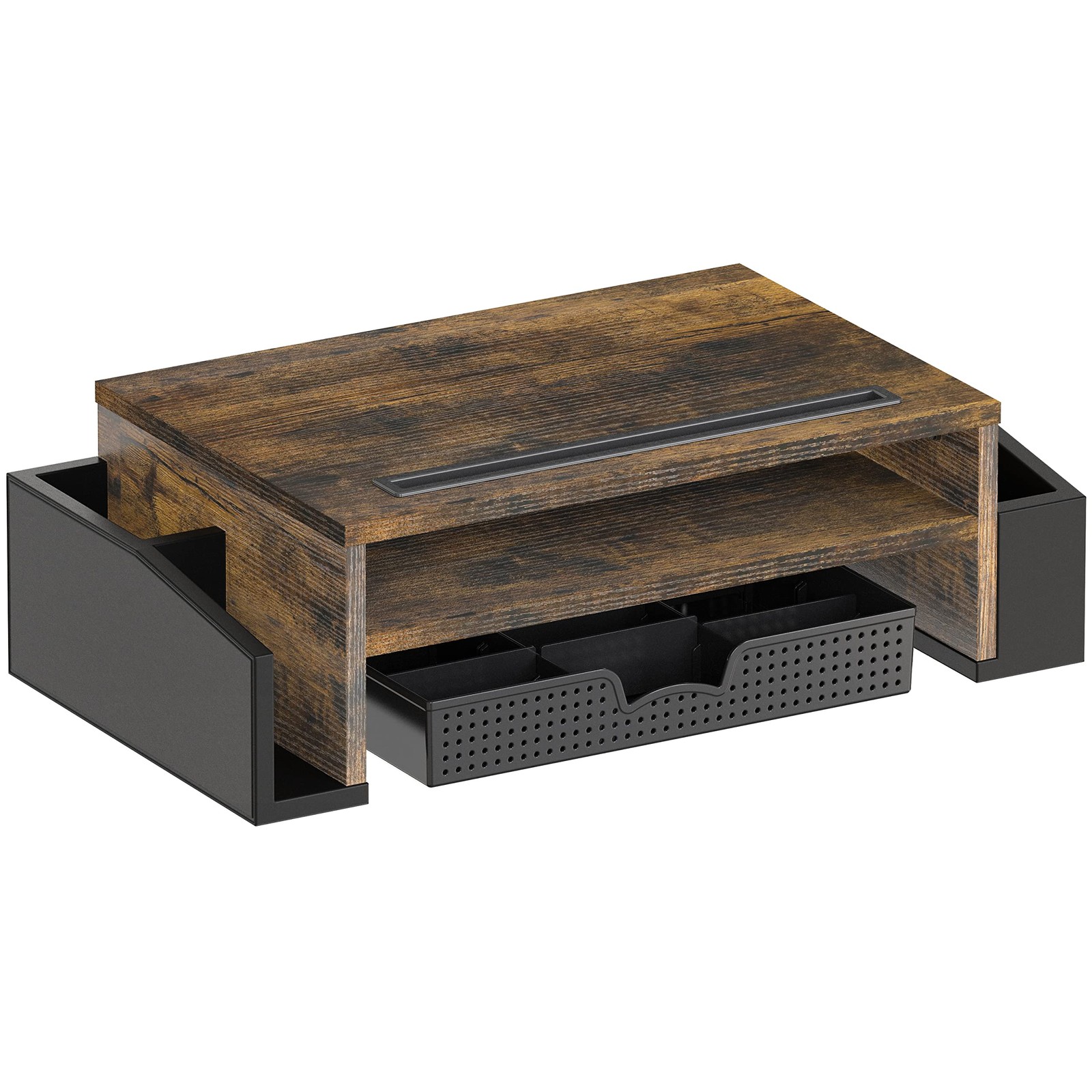 Simple Houseware Desk Monitor Stand Riser with Adjustable Organizer Tray,