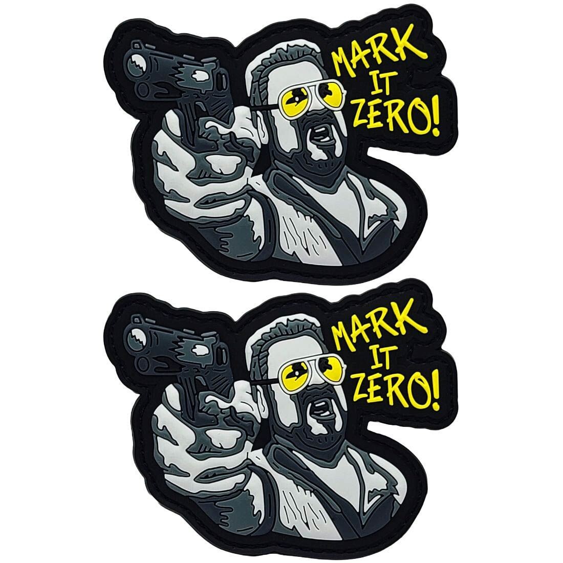 Mark It Zero Big Lebowski PVC RUBBER PATCH | 2PC  HOOK BACKING   3"x2.5"