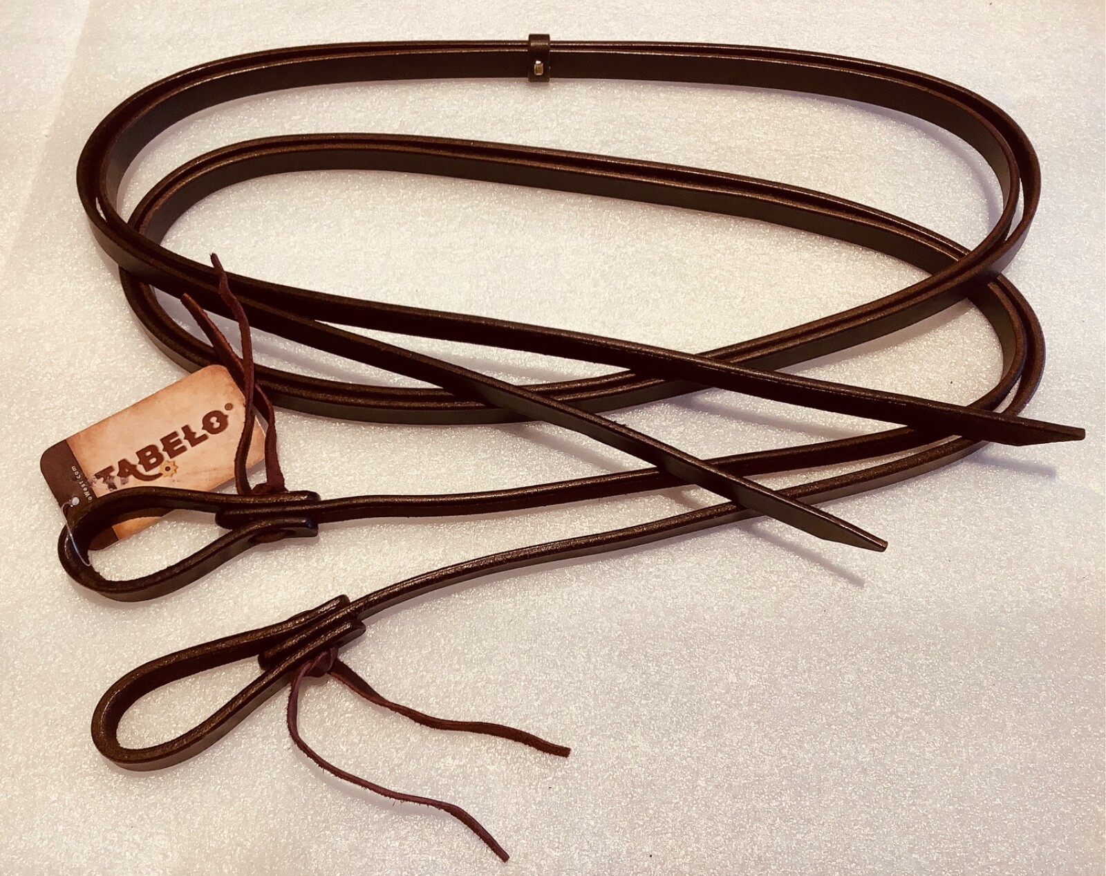 Tabelo Brown Leather w/Water Ties Western Tack Split Reins 5/8” x 8’ Long