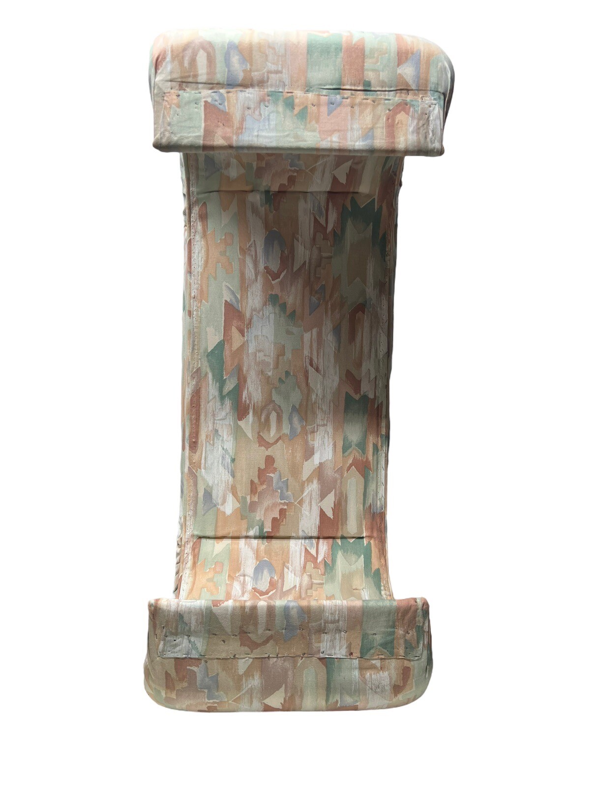 Vtg 1980's Postmodern Abstract Southwest 42" Upholstered Fabric Waterfall Bench