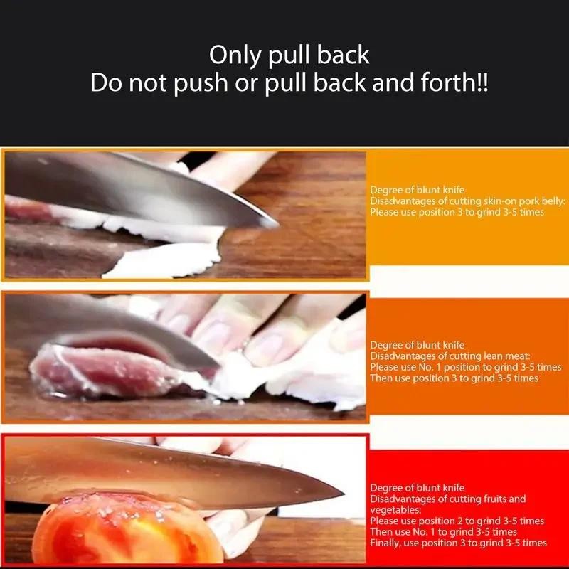 Kitchen 4-stage Knife Sharpener Multifunction Portable with Non-slip Base