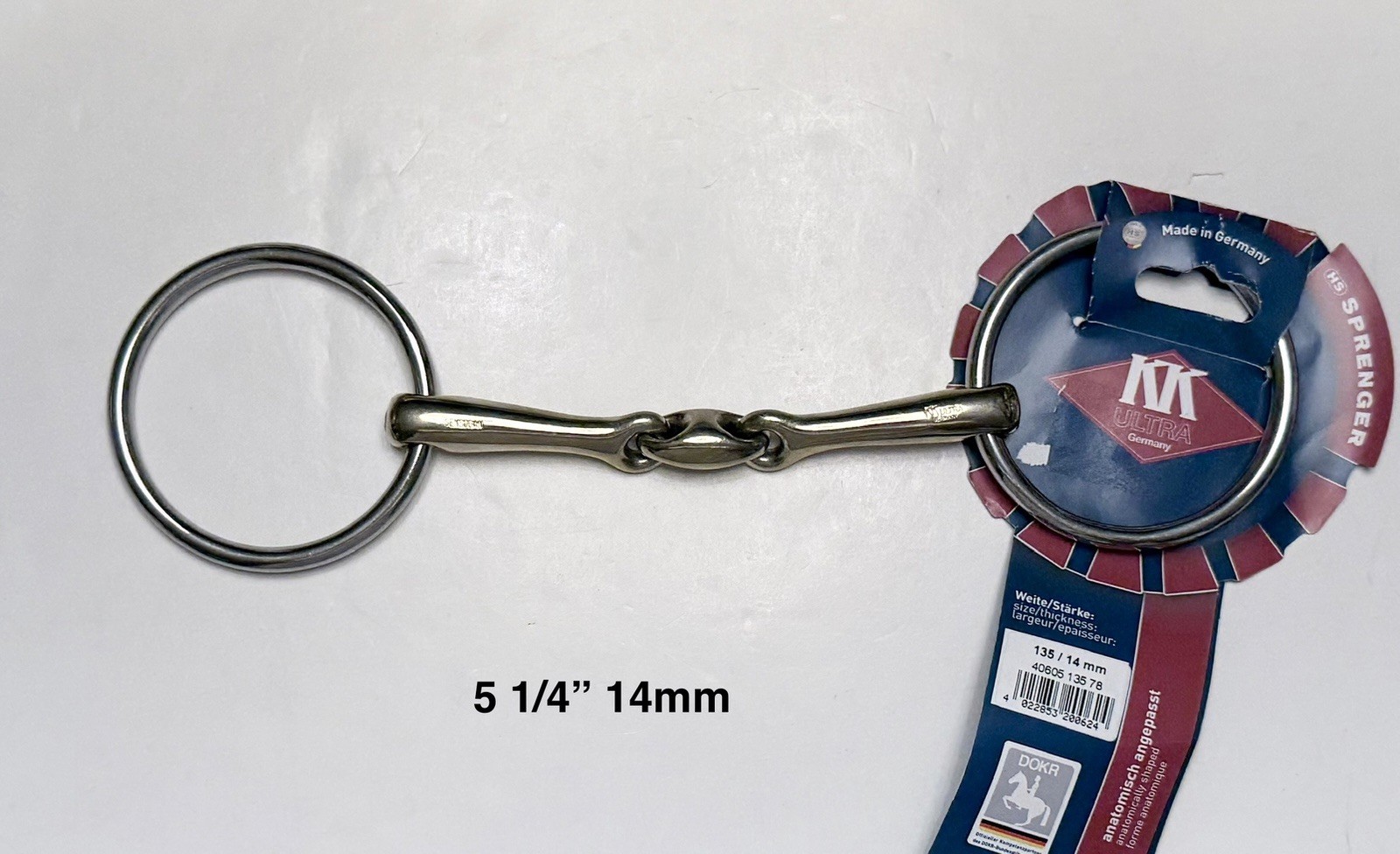 Herm Sprenger KK Ultra Double Jointed Loose Ring Snaffle Bit  5 1/4” 14mm