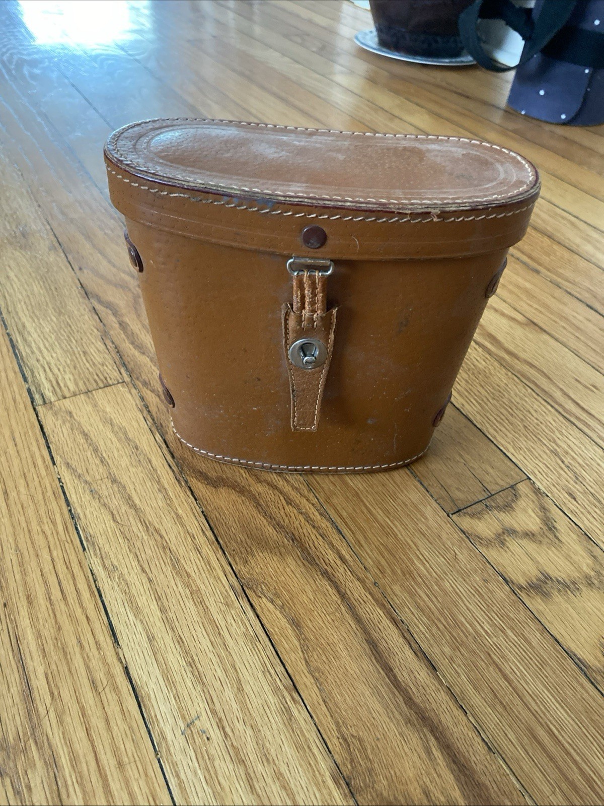 Leather Binocular Case with Red Interior No Strap And A Set Of Benokerlers
