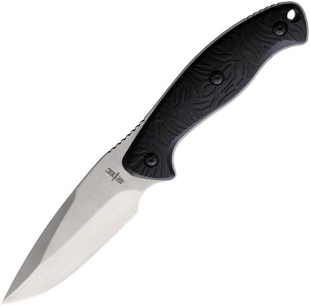 S-Tec Fixed Knife 4" Stainless Blade Black Textured Plastic Handle - T25145