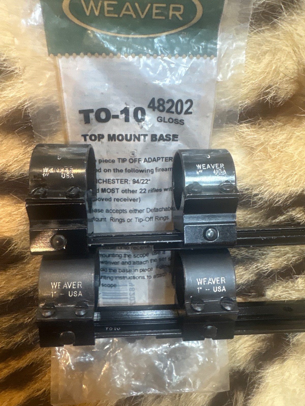 2! WINCHESTER  9422 WEAVER TO 10 SCOPE BASEs & MED & HIGH 1 INCH SCOPE RINGS.