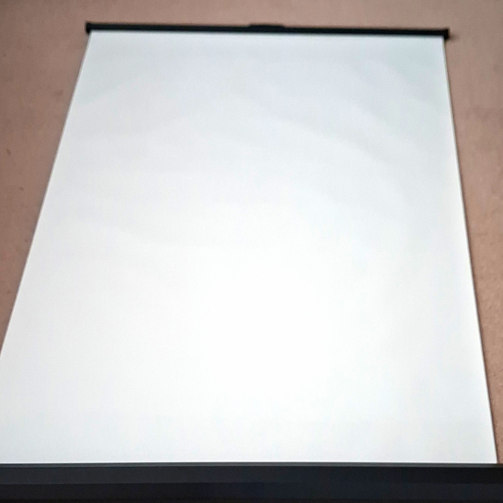Manual Pull-Down Projector Screen 60 in 4:3 Wall Mount Black Case Matte White