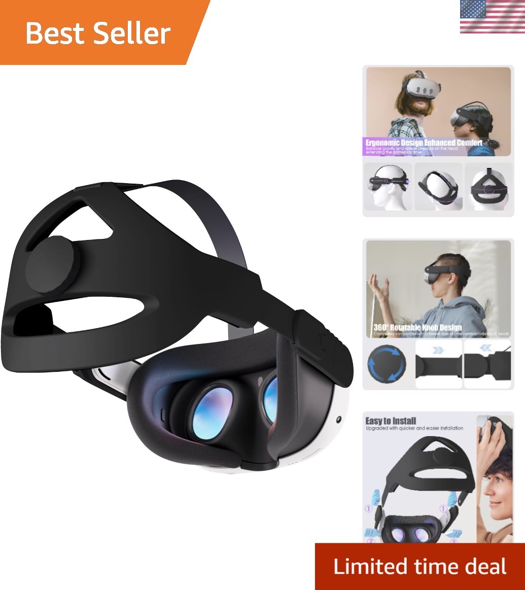 Comfort-Driven Head Strap for Quest 3S/3/2 - Adjustable, Sweatproof Black