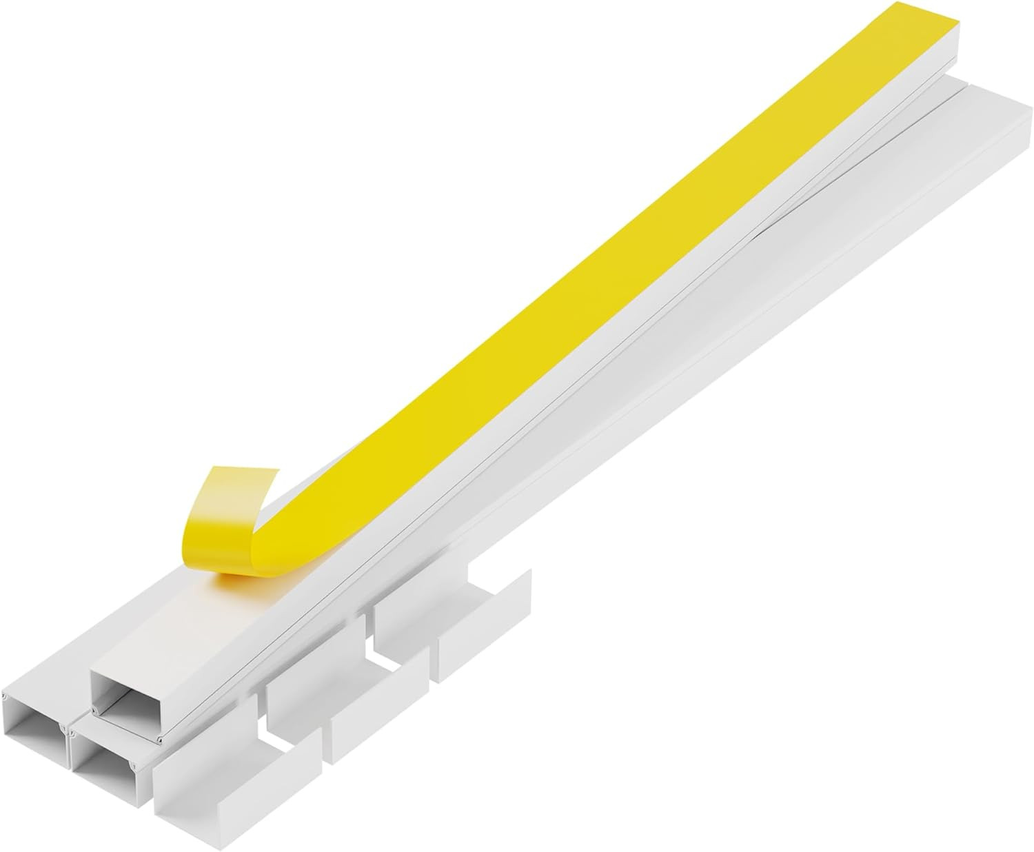 39" Wall-Mounted TV Cord Cover, Paintable White, Pet-Proof Cable Raceway