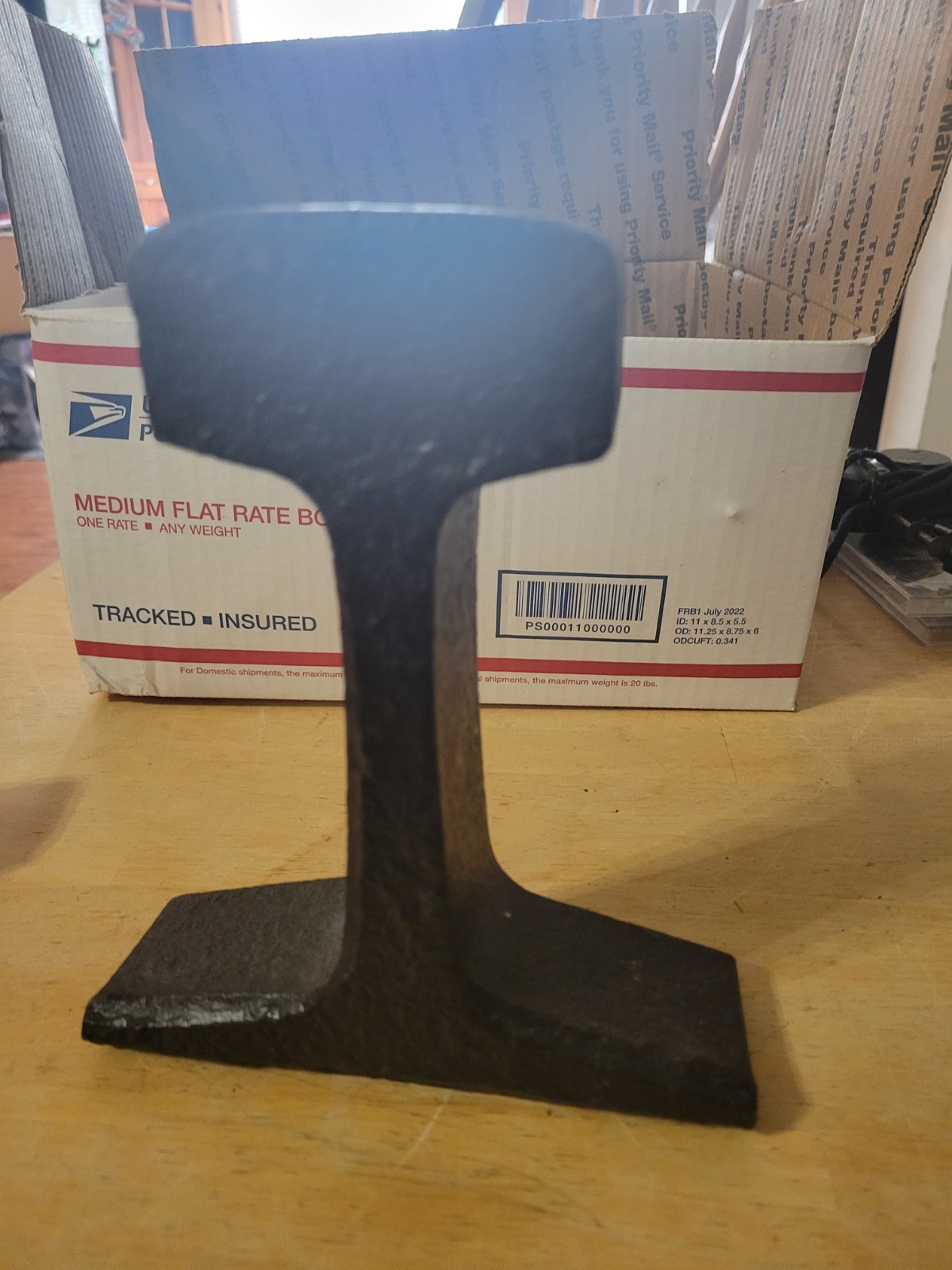 Vintage Steel Railroad Rail Track Anvil Collectible for Blacksmithing or Decor