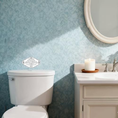 2Pcs Septic System Bathroom Sign, Do Not Flush Rules white-2pcs