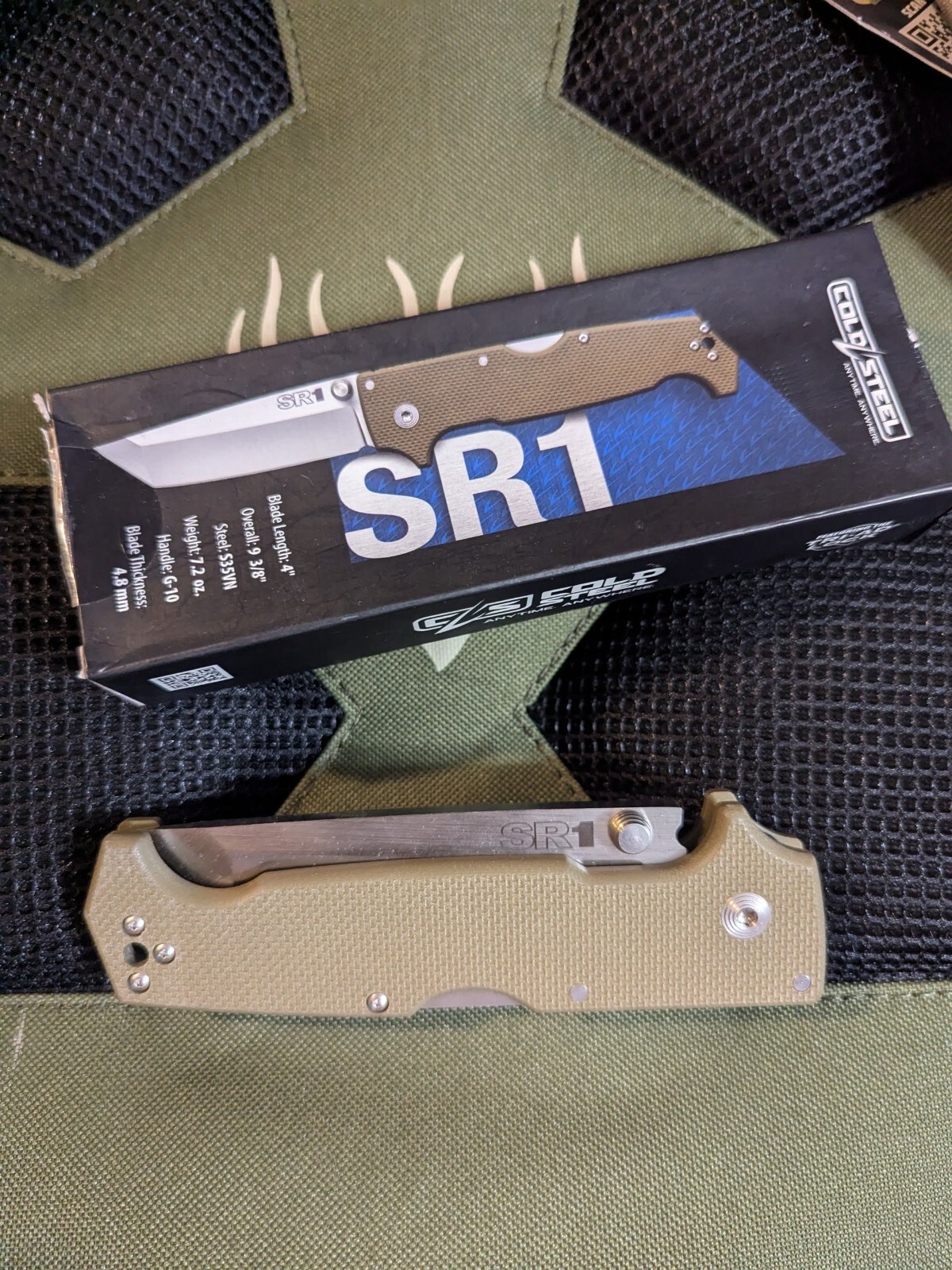 Cold Steel SR1 Folder 4.0 In Tanto Blade Od Green G-10 Handle FREE SHIPPING