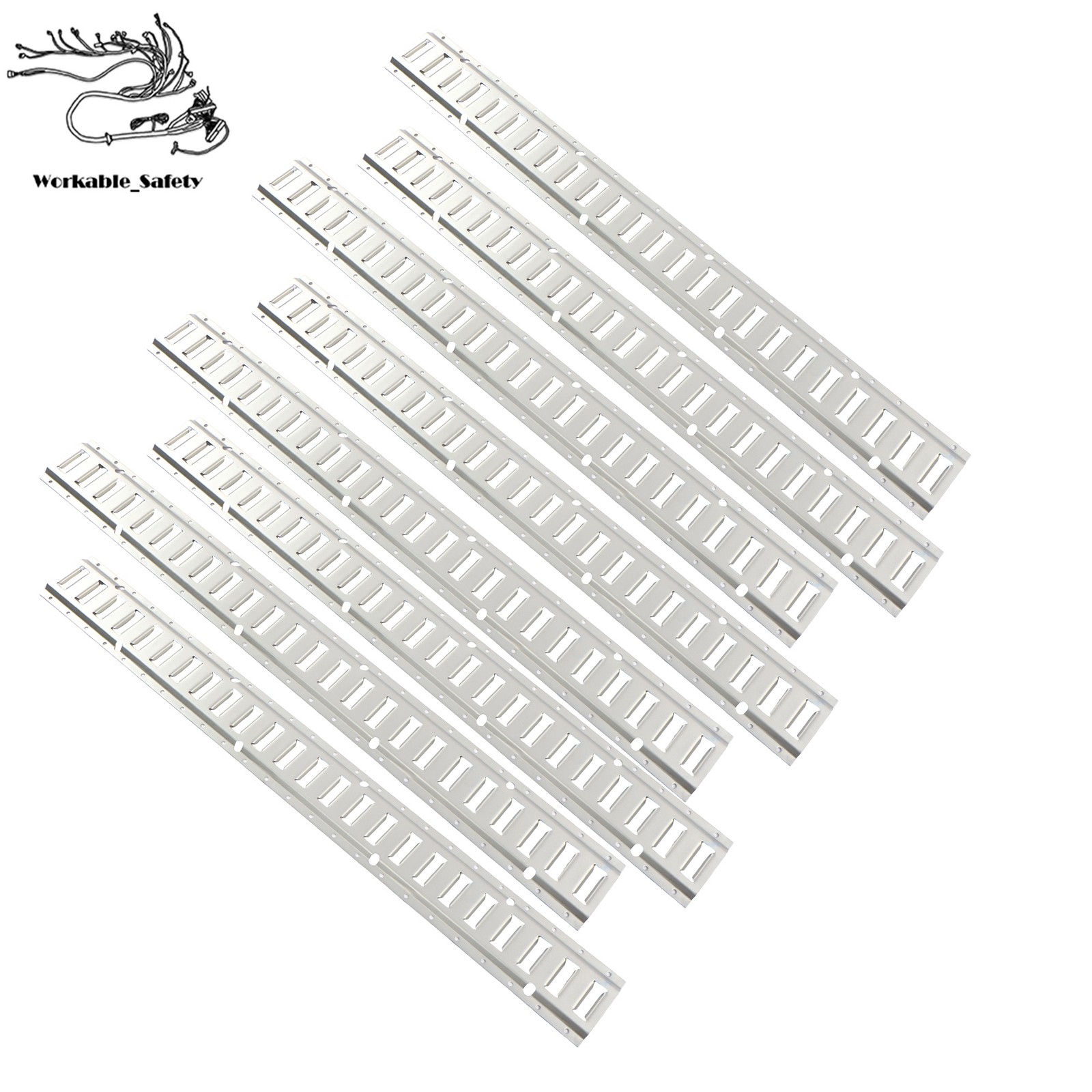Silver 8 Pack 4 Foot E Track Rails, Zinc Plated For Vans Cargo Trailer Tie Down