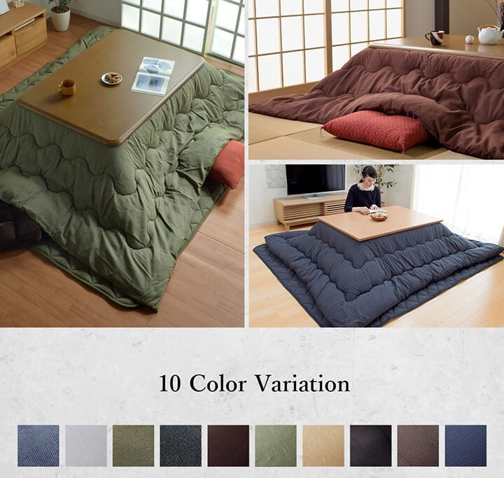 Kotatsu 120 × 80cm Table & 245 × 205cm Futon & 190 ×240cm Rug 3set 10 color F/S