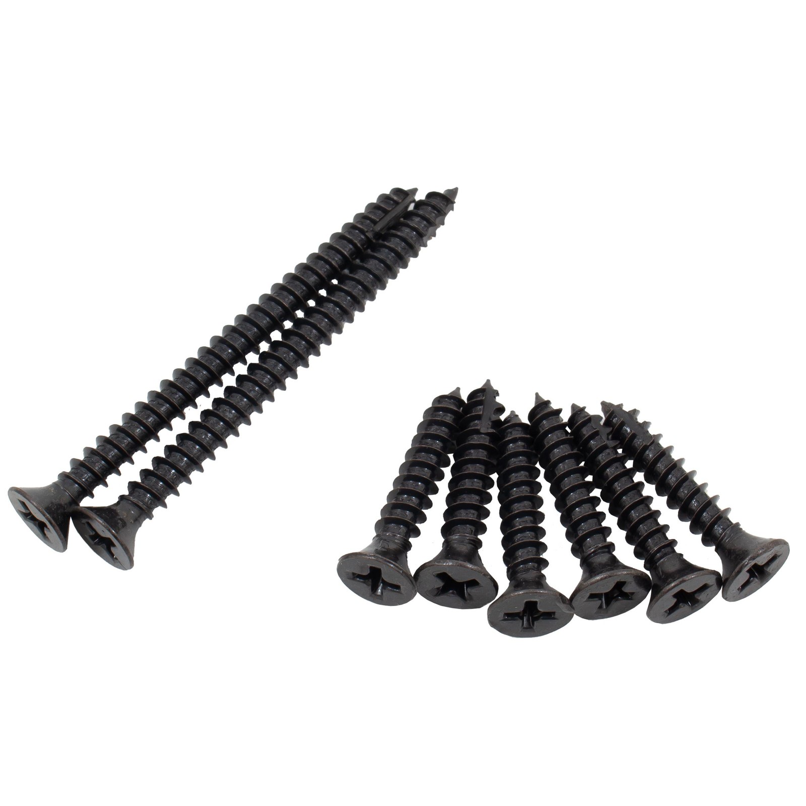 Large Door Screw Pack, #9 x 2-1/4" (2-Pack) and #9 x 1" (6-Pack), Oil-Rubbed Bro