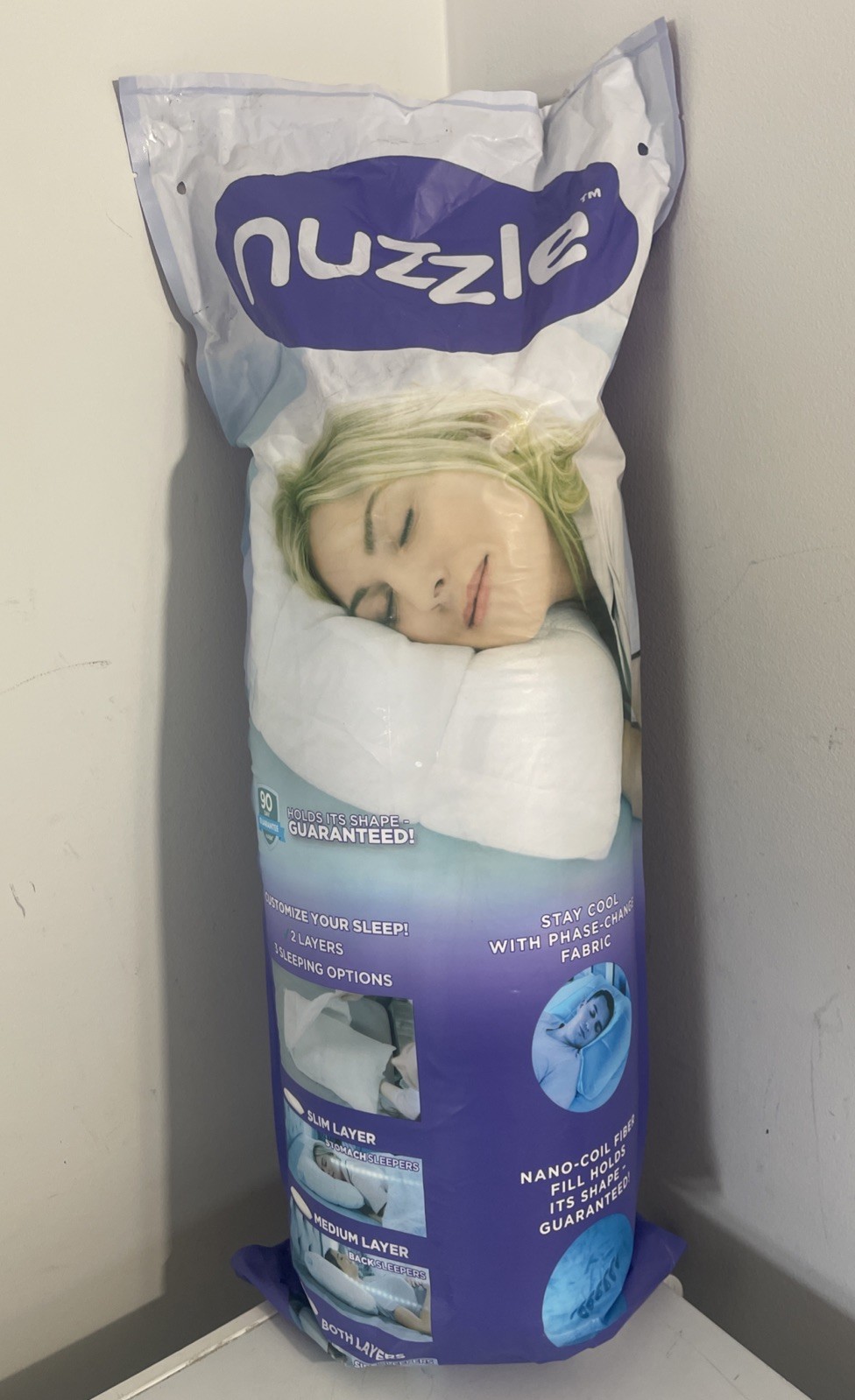 Nuzzle Pillow Hotel Collection Adjustable Standard Size Or Queen Size (CHOOSE)