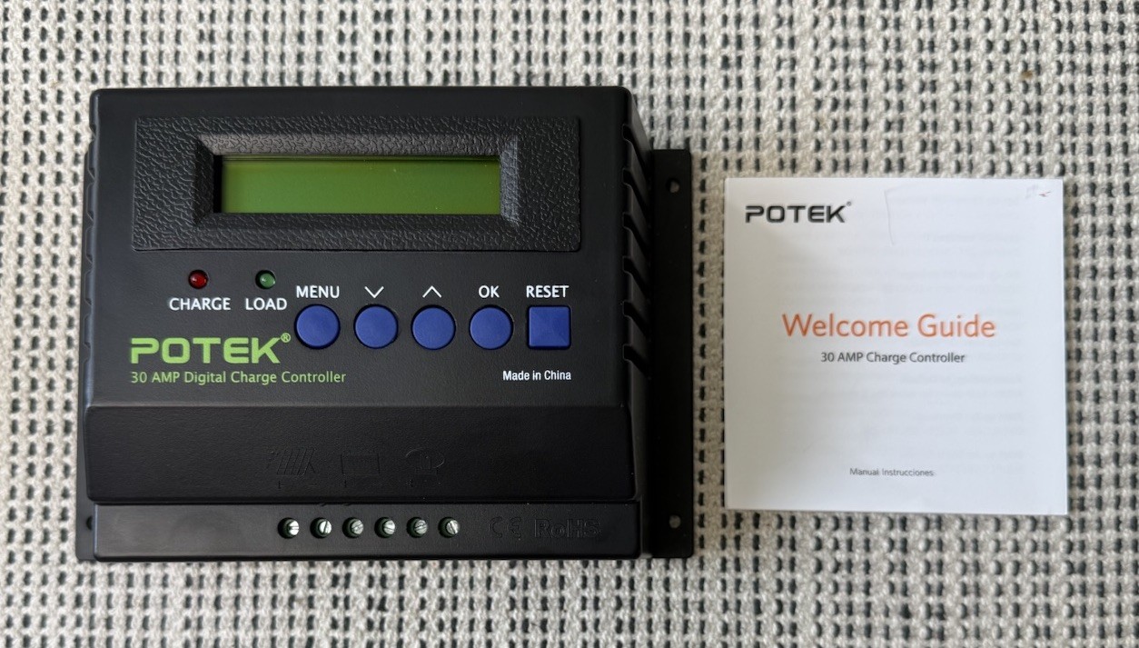 POTEK 30 Amp PWM Solar Charge Controller 12V 24V Auto Switch with LCD Display
