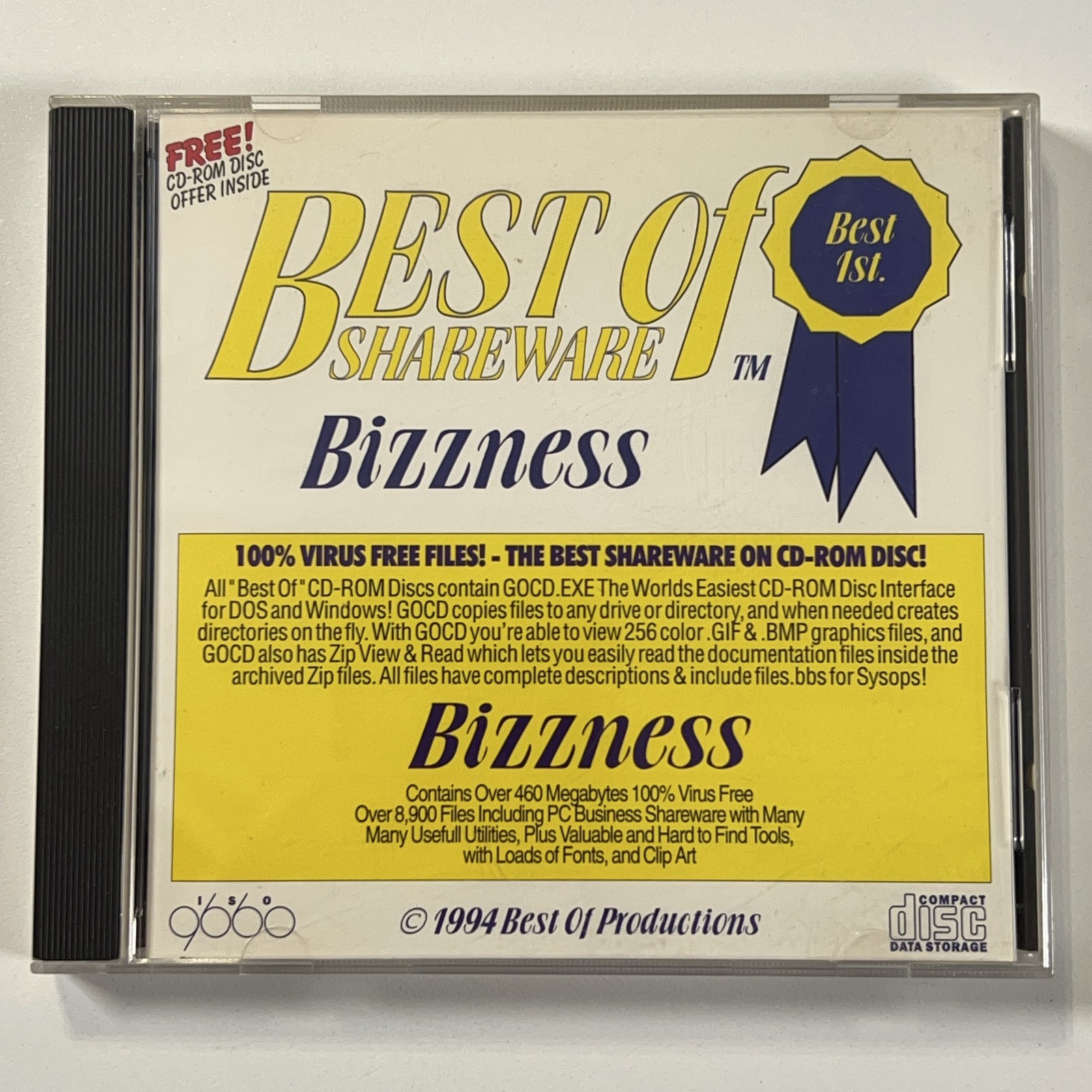 VTG Best Of Shareware Bizzness PC CD-ROM 1994 Games Swimsuits Sights & Sounds