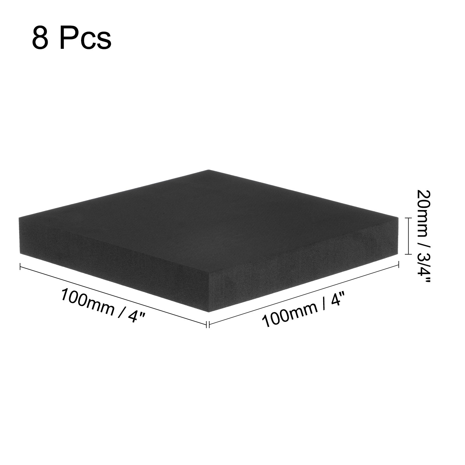 8pcs Adhesive Foam Padding Sheets 3/4" Thick x 4" Square EVA Foam Sheet