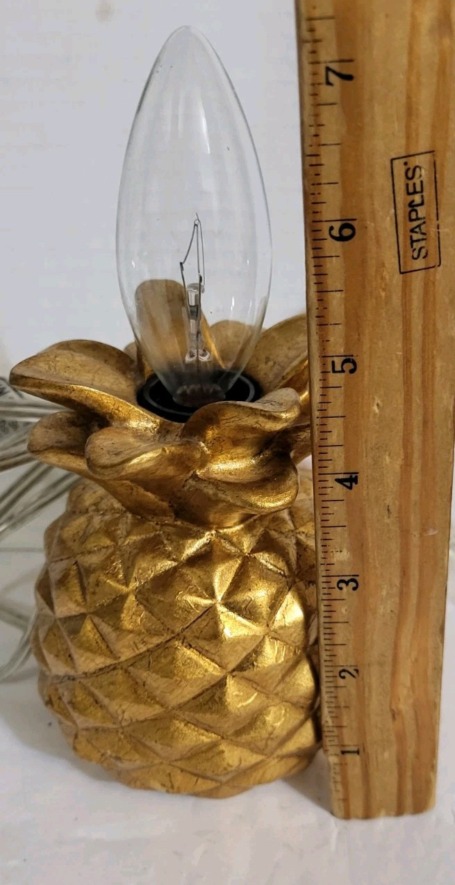 Small Goldtone Pineapple Plug In Table Light 5"