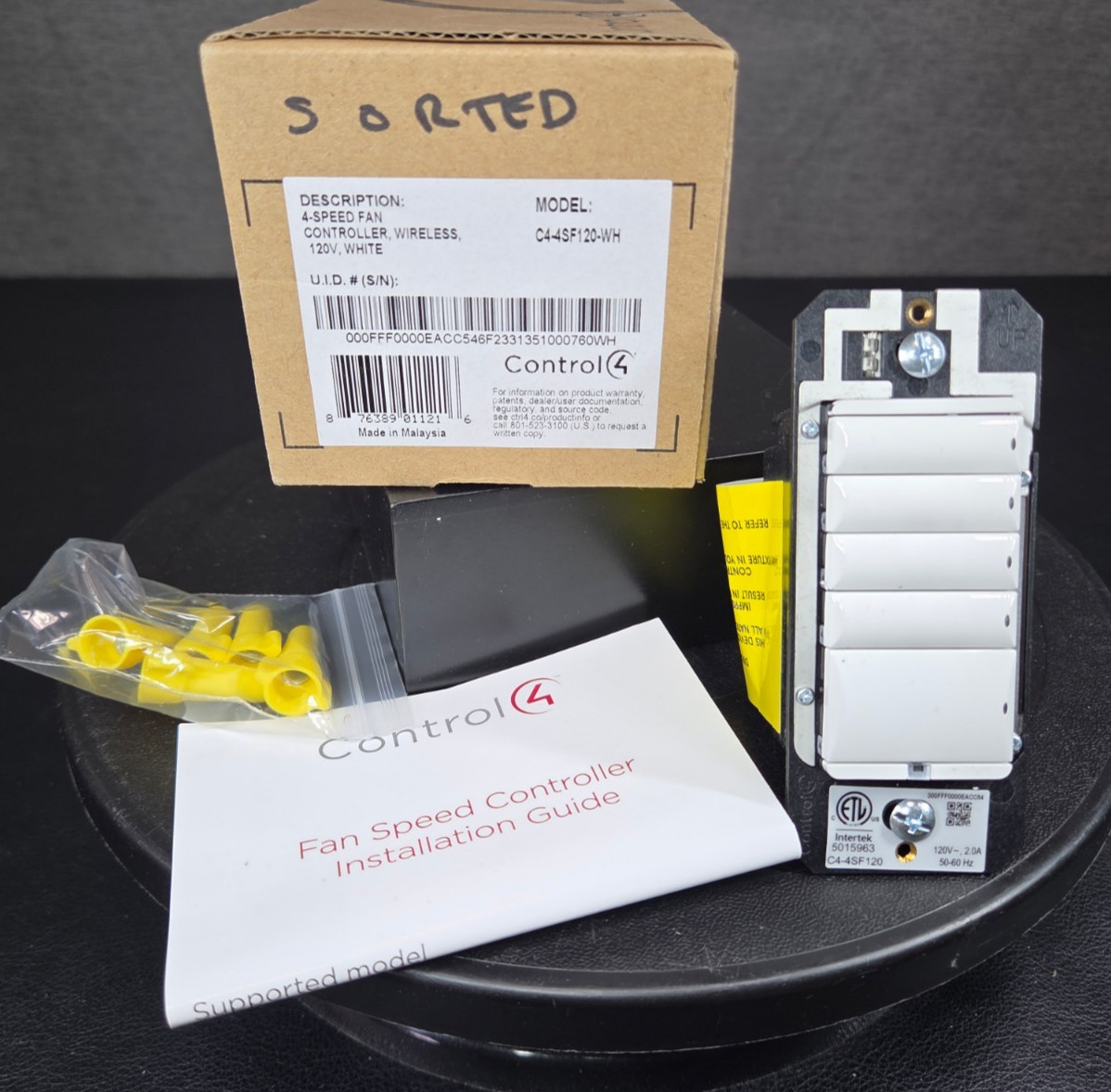 C4-4SF120-WH Control 4 Wireless Fan Speed Controller 120V White New FAST SHIP!💨