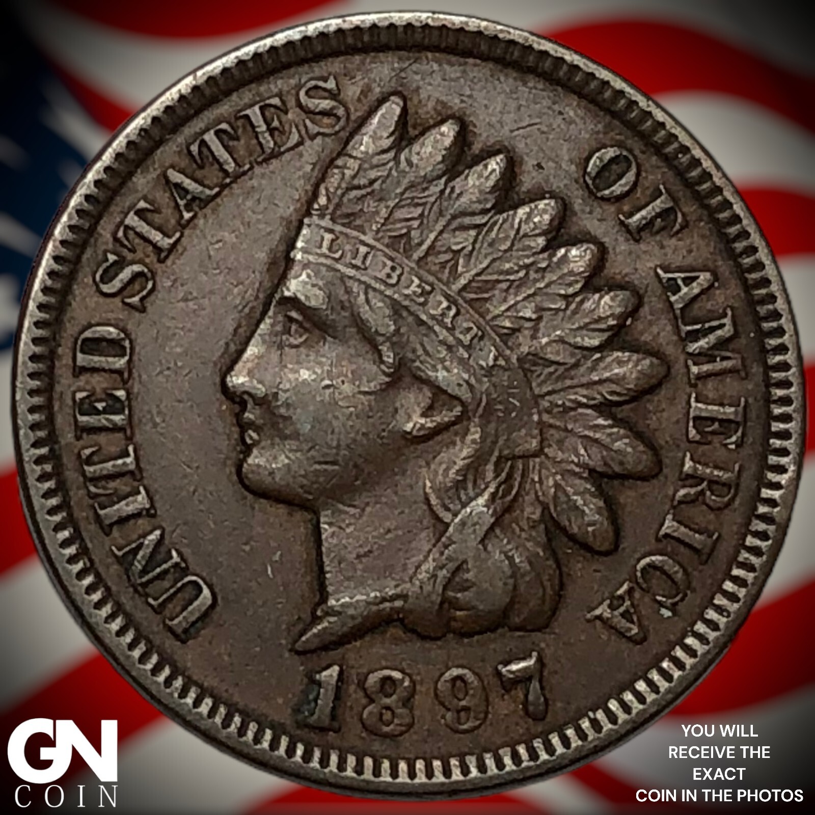 1897 Indian Head Cent Penny  M1964