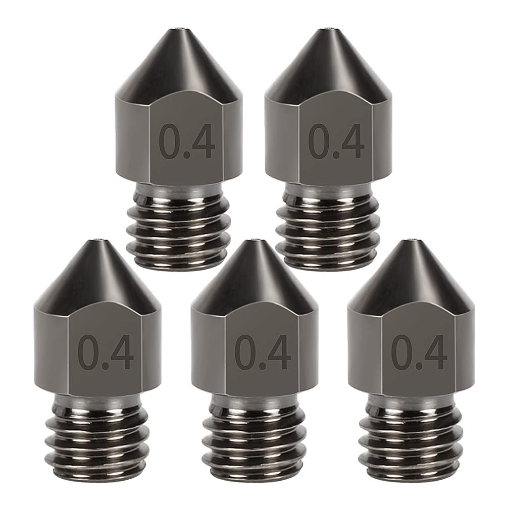 5PCS Hardened Steel MK8 Nozzle Extruder 0.4mm for Ender 3s 3 Pro, CR-10 3D Print