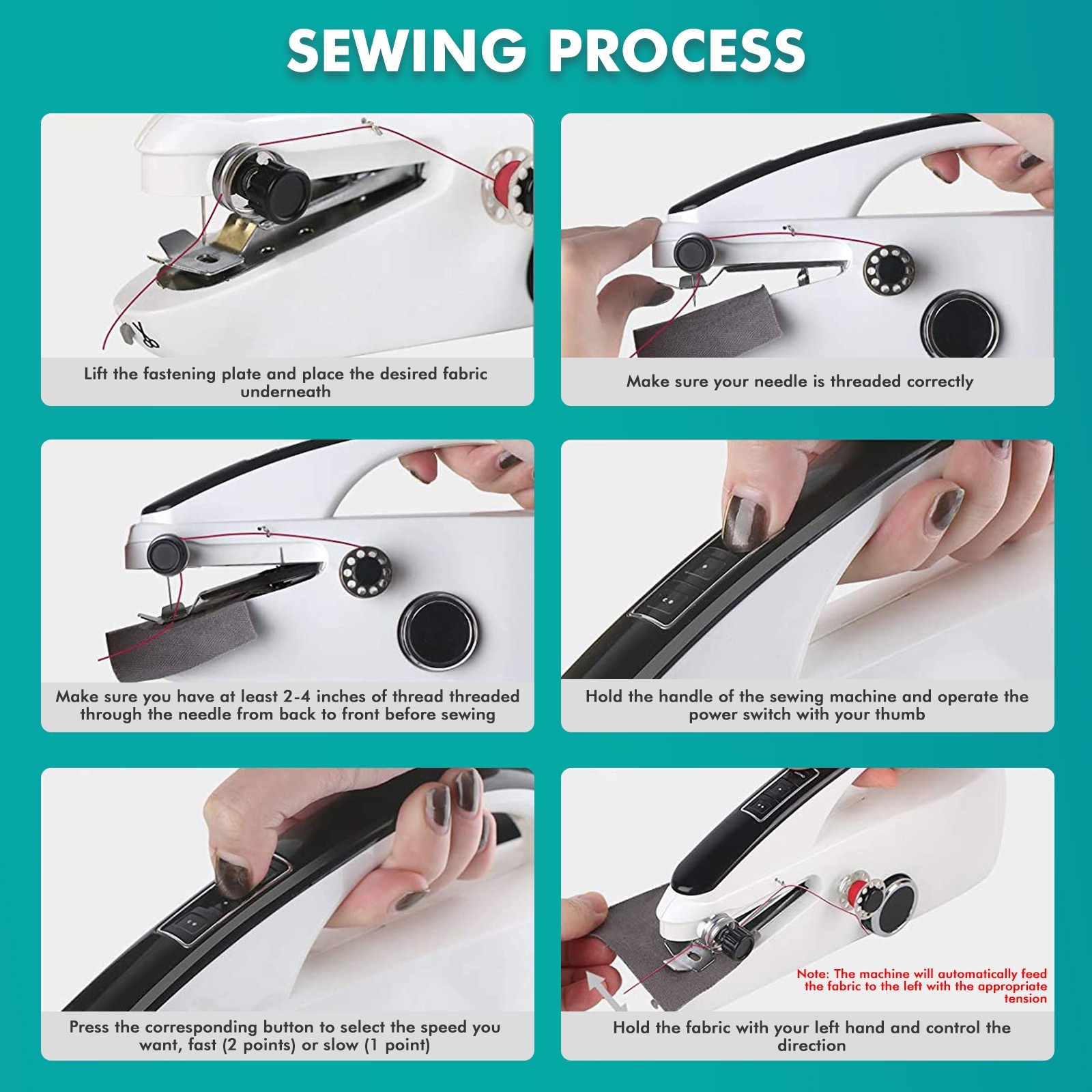Upgraded Handheld Sewing Machine Heavy Duty Portable Electric Stitch Tool Type-C