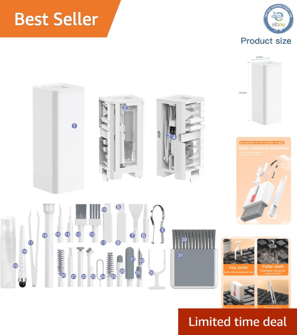 Comprehensive 32-in-1 Electronics Cleaning Kit – Ideal for Phones, Lenses & More
